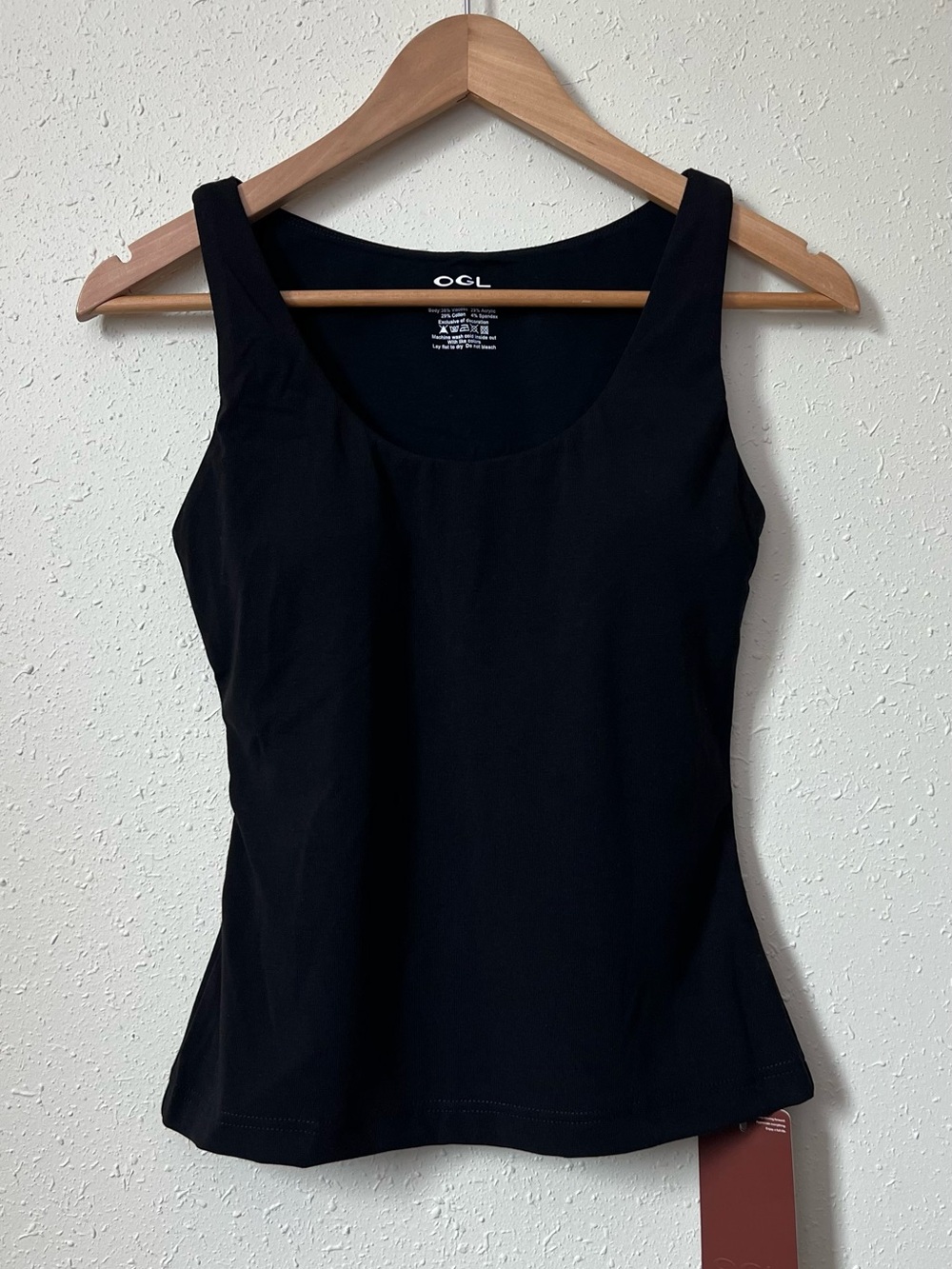 NWT OGL Cotton Air Stretchy Cotton New Airy Brami Tank - Black Size S